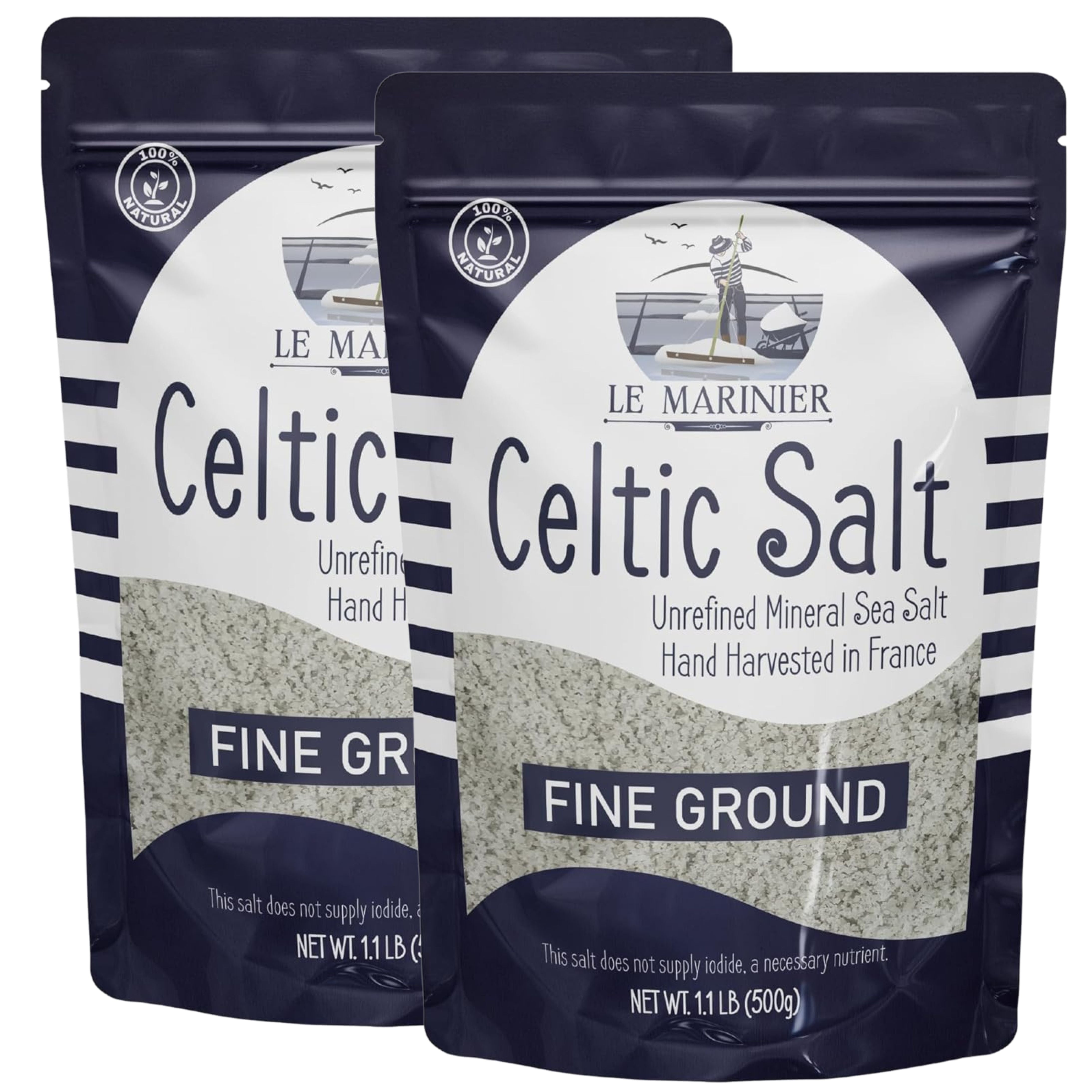 Sal Céltica Le Marinier Gris Fina 0.5 lb (8.82oz) – Sal Marina Natural, Rica en Minerales, Sin Refinar